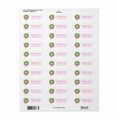 Schattigee Preppy Christmas Pink & Green Krans Adr Etiket (Full Sheet)