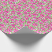 Schattigee Preppy Christmas Pink & Green Poinsetti Cadeaupapier (Hoek)