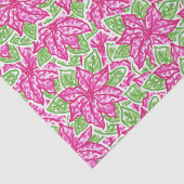 Schattigee Preppy Christmas Pink & Green Poinsetti Tissuepapier (Detail)
