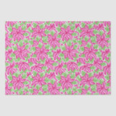 Schattigee Preppy Christmas Pink & Green Poinsetti Tissuepapier (Voorkant)