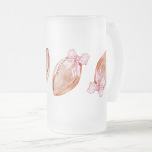 Schattigee Preppy football herfst Vrouwen Boog wat Matglas Bierpul (Voorkant rechts)