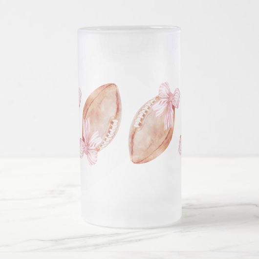 Schattigee Preppy football herfst Vrouwen Boog wat Matglas Bierpul (Center)