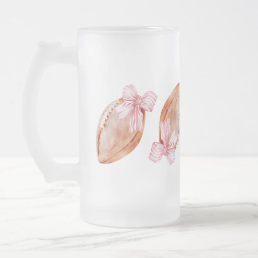 Schattigee Preppy football herfst Vrouwen Boog wat Matglas Bierpul (Links)