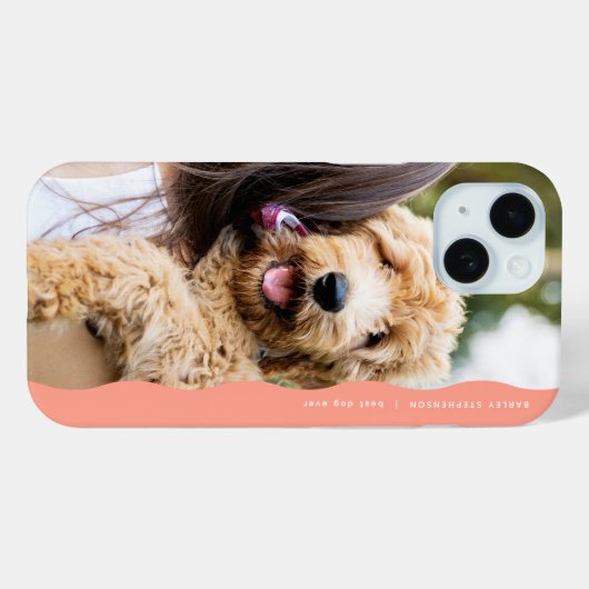 Schattigee preppy golvende rand perzik foto Case-Mate iPhone case (Achterkant (horizontaal))