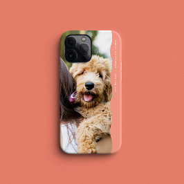 Schattigee preppy golvende rand perzik foto iPhone 15 case