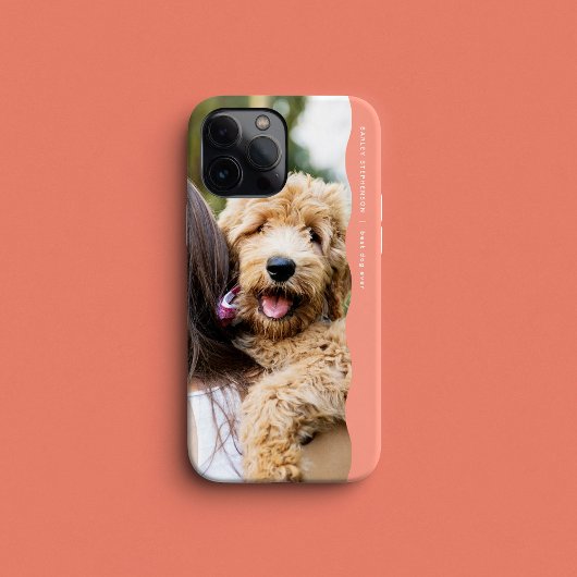 Schattigee preppy golvende rand perzik foto Case-Mate iPhone case