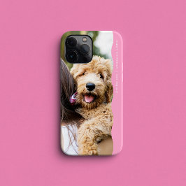 Schattigee preppy golvende rand roze foto iPhone 15 case