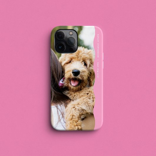 Schattigee preppy golvende rand roze foto Case-Mate iPhone case