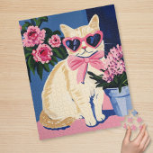 Schattigee preppy kattenpuzzel legpuzzel