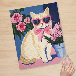Schattigee preppy kattenpuzzel legpuzzel