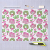 Schattigee Preppy Kerst Roze & Groene Cadeaus & Bo Tissuepapier (Craft)