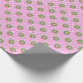 Schattigee Preppy Kerst Roze & Groene Chevron Kran Cadeaupapier (Hoek)