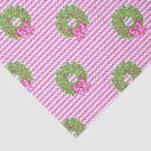 Schattigee Preppy Kerst Roze & Groene Chevron Kran Tissuepapier (Detail)