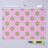 Schattigee Preppy Kerst Roze & Groene Chevron Kran Tissuepapier (Craft)