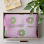 Schattigee Preppy Kerst Roze & Groene Chevron Kran Tissuepapier (Geschenk)