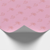 Schattigee Preppy Palmbomen en Cactus Retro Roze Cadeaupapier (Hoek)