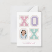 Schattigee Preppy Patches Foto Valentijn Notitiekaartje (Voorkant)
