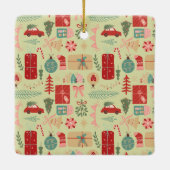 Schattigee  Preppy Pink en Mint Green Christmas C Keramisch Ornament (Achterkant)