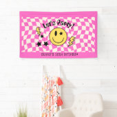 Schattigee Preppy Y2K Hot Roze Retro Verjaardagsba Spandoek (Insitu)