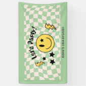 Schattigee Preppy Y2K Sage Groene Retro Verjaardag Spandoek (Verticaal)