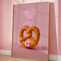 Schattigee Pretzel Art Print, Gezellige Bakkerij K
