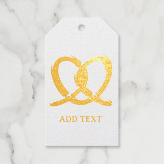 Schattigee Pretzel Tekening Prints Aangepaste teks Cadeaulabels (Voorkant)