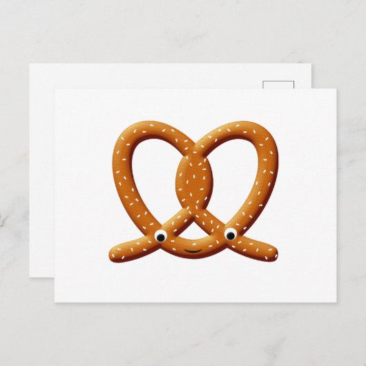 Schattigee Pretzel Tekening Prints Briefkaart (Voorkant / Achterkant)