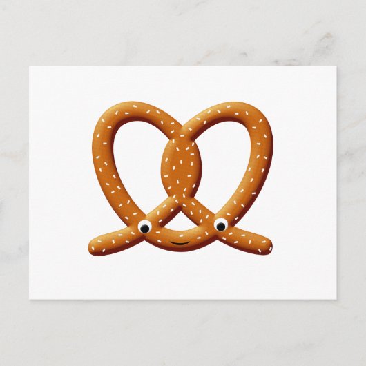 Schattigee Pretzel Tekening Prints Briefkaart (Voorkant)