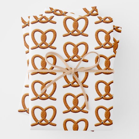 Schattigee Pretzel Tekening Prints Inpakpapier Vel (In situ)