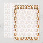 Schattigee Pretzel Tekening Prints Kaart (Voorkant / Achterkant)