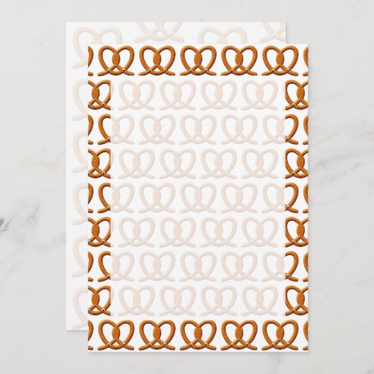 Schattigee Pretzel Tekening Prints Kaart (Voorkant / Achterkant)