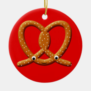 Schattigee Pretzel Tekening Prints Keramisch Ornament