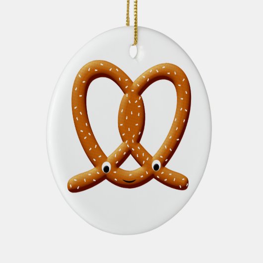 Schattigee Pretzel Tekening Prints Keramisch Ornament (Rechts)