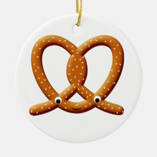 Schattigee Pretzel Tekening Prints Keramisch Ornament