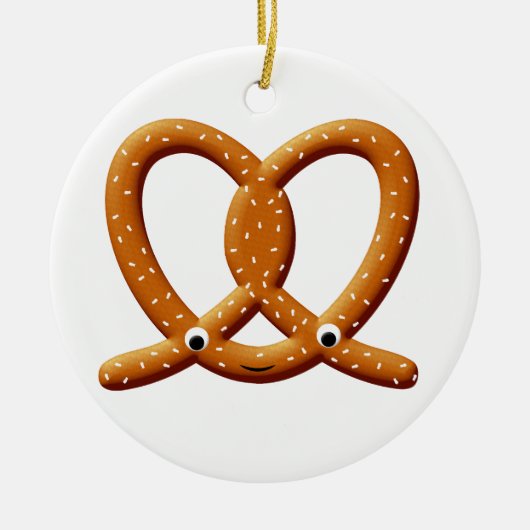 Schattigee Pretzel Tekening Prints Keramisch Ornament (Voorkant)