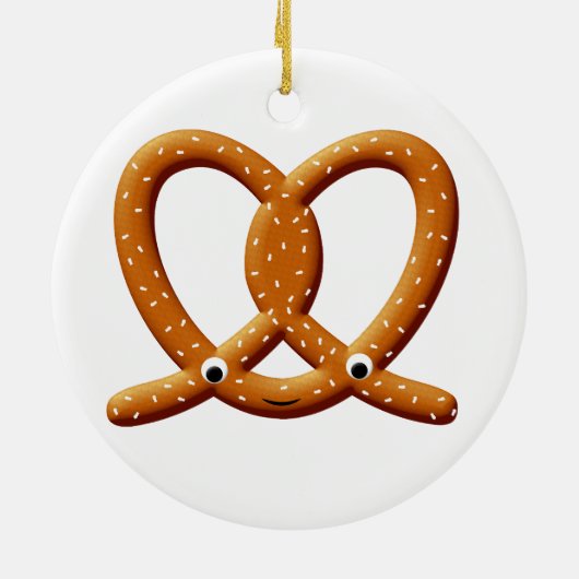Schattigee Pretzel Tekening Prints Keramisch Ornament (Achterkant)