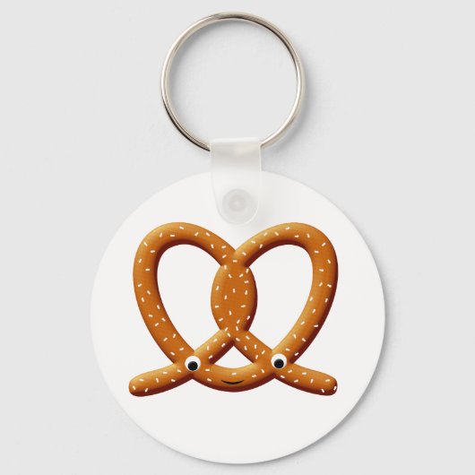 Schattigee Pretzel Tekening Prints Sleutelhanger (Voorkant)