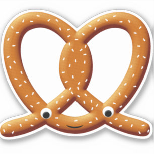 Schattigee Pretzel Tekening Prints Sticker