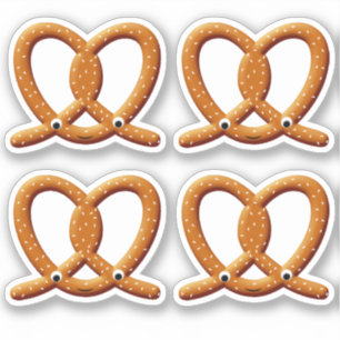 Schattigee Pretzel Tekening Prints Sticker