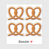 Schattigee Pretzel Tekening Prints Sticker (Vel)