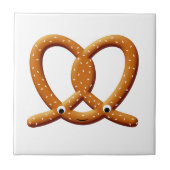 Schattigee Pretzel Tekening Prints Tegeltje (Voorkant)