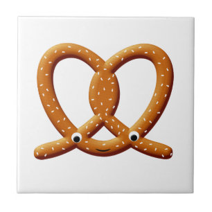 Schattigee Pretzel Tekening Prints Tegeltje
