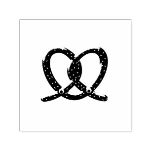 Schattigee Pretzel Tekening Prints Zelfinktende Stempel