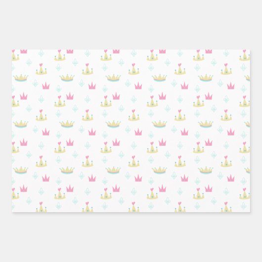 Schattigee Princess Castle Crown Pattern Girl Verj Inpakpapier Vel (Voorkant 2)