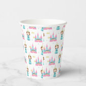 Schattigee Princess Castle Pattern Girly Papieren Bekers (Rechts)