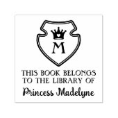 Schattigee Princess Crown Embleem Monogram Boek Bo Zelfinktende Stempel (Design)