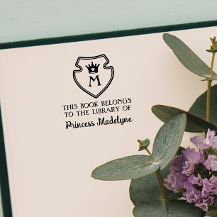 Schattigee Princess Crown Embleem Monogram Boek Bo Zelfinktende Stempel
