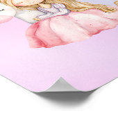 Schattigee Princess Eenhoorn Waterverf Regenboog K Poster (Hoek)