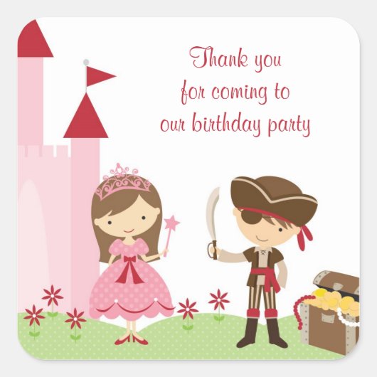 Schattigee Princess en PIrate Stickers (Voorkant)