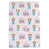 Schattigee Princess Pink Castle Girl Baby shower P Medium Cadeauzakje (Voorkant)